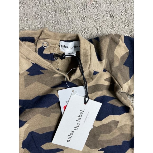 Miles The Label Shirt Baby 3 Month Brown Camo Long Sleeve Ruffle Pullover - Picture 2 of 4